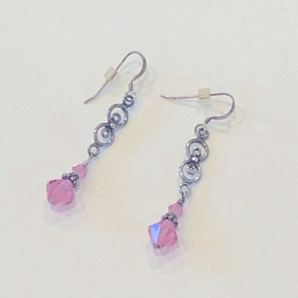 Sterling Silver Swarovski Crystal Earrings - Picture 3 of 3